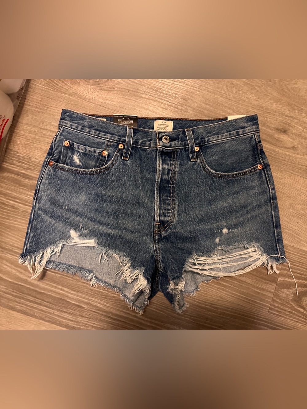 NWT Levi's Distressed Blue Denim Cutoff Shorts 31
